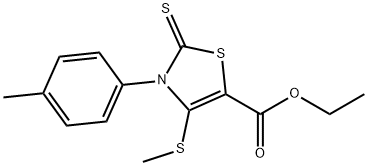 ETHYL 3-(4-METHYLPHENYL)-4-(METHYLSULFANYL)-2-THIOXO-2,3-DIHYDRO-1,3-THIAZOLE-5-CARBOXYLATE Struktur