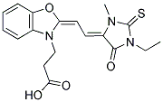 1-METHYL-3-ETHYL-5-[2-(3-(2-CARBOXYETHYL)-BENZOXAZOL-2-YLIDENE)-ETHYLIDENE]-2-THIOXO IMIDAZOLIDIN-4-ONE Struktur