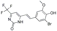 6-[(E)-2-(3-BROMO-4-HYDROXY-5-METHOXYPHENYL)VINYL]-4-(TRIFLUOROMETHYL)PYRIMIDIN-2(1H)-ONE Struktur