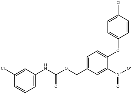 4-(4-CHLOROPHENOXY)-3-NITROBENZYL N-(3-CHLOROPHENYL)CARBAMATE Struktur