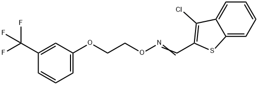 3-CHLORO-1-BENZOTHIOPHENE-2-CARBALDEHYDE O-(2-[3-(TRIFLUOROMETHYL)PHENOXY]ETHYL)OXIME Struktur