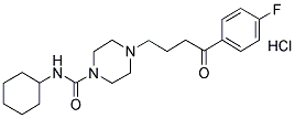 4-[4-(4-FLUORO-PHENYL)-4-OXO-BUTYL]-PIPERAZINE-1-CARBOXYLIC ACID CYCLOHEXYLAMIDE, HYDROCHLORIDE Struktur