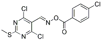 4,6-DICHLORO-5-(([(4-CHLOROBENZOYL)OXY]IMINO)METHYL)-2-(METHYLTHIO)PYRIMIDINE Struktur