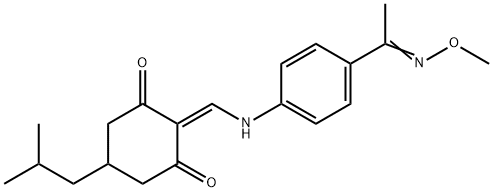 2-(((4-(2-AZA-2-METHOXY-1-METHYLVINYL)PHENYL)AMINO)METHYLENE)-5-(2-METHYLPROPYL)CYCLOHEXANE-1,3-DIONE Struktur