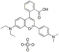 4-(2-CARBOXY-PHENYL)-7-DIETHYLAMINO-2-(4-DIMETHYLAMINO-PHENYL)CHROMYLIUM PERCHLORATE Struktur