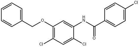 N-[5-(BENZYLOXY)-2,4-DICHLOROPHENYL]-4-CHLOROBENZENECARBOXAMIDE Struktur