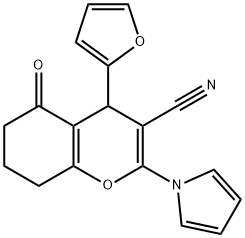 4-(2-FURYL)-5-OXO-2-(1H-PYRROL-1-YL)-5,6,7,8-TETRAHYDRO-4H-CHROMENE-3-CARBONITRILE Struktur