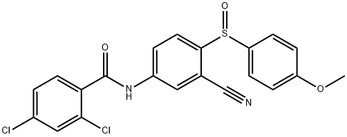 2,4-DICHLORO-N-(3-CYANO-4-[(4-METHOXYPHENYL)SULFINYL]PHENYL)BENZENECARBOXAMIDE Struktur