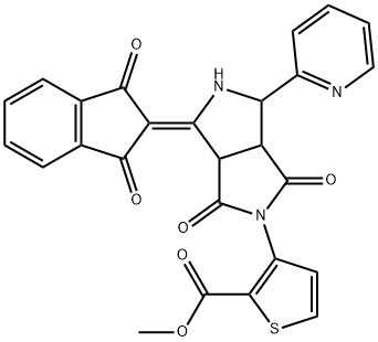 METHYL 3-[4-(1,3-DIOXO-1,3-DIHYDRO-2H-INDEN-2-YLIDEN)-1,3-DIOXO-6-(2-PYRIDINYL)HEXAHYDROPYRROLO[3,4-C]PYRROL-2(1H)-YL]-2-THIOPHENECARBOXYLATE Struktur