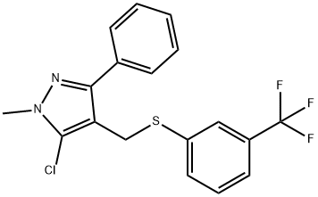 (5-CHLORO-1-METHYL-3-PHENYL-1H-PYRAZOL-4-YL)METHYL 3-(TRIFLUOROMETHYL)PHENYL SULFIDE Struktur