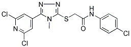 N1-(4-CHLOROPHENYL)-2-([5-(2,6-DICHLORO-4-PYRIDYL)-4-METHYL-4H-1,2,4-TRIAZOL-3-YL]THIO)ACETAMIDE Struktur