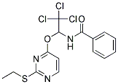 N1-(2,2,2-TRICHLORO-1-([2-(ETHYLSULFANYL)-4-PYRIMIDINYL]OXY)ETHYL)BENZAMIDE Struktur