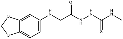 1-(2-(BENZO[3,4-D]1,3-DIOXOLAN-5-YLAMINO)ACETYL)-4-METHYLTHIOSEMICARBAZIDE Struktur