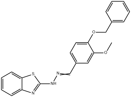 4-(BENZYLOXY)-3-METHOXYBENZALDEHYDE 1,3-BENZOTHIAZOL-2-YLHYDRAZONE Struktur