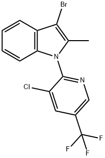 3-BROMO-1-[3-CHLORO-5-(TRIFLUOROMETHYL)-2-PYRIDINYL]-2-METHYL-1H-INDOLE Struktur