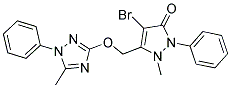 4-BROMO-2-METHYL-3-((4-METHYL-3-PHENYL(2,3,5-TRIAZOLYLOXY))METHYL)-1-PHENYL-3-PYRAZOLIN-5-ONE Struktur