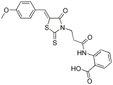 2-((3-[(5Z)-5-(4-METHOXYBENZYLIDENE)-4-OXO-2-THIOXO-1,3-THIAZOLIDIN-3-YL]PROPANOYL)AMINO)BENZOIC ACID Struktur