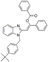 (Z)-2-(1-(4-TERT-BUTYLBENZYL)-1H-BENZO[D]IMIDAZOL-2-YL)-1-PHENYLVINYL BENZOATE Struktur