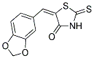 5-[(E)-1,3-BENZODIOXOL-5-YLMETHYLIDENE]-2-THIOXO-1,3-THIAZOLAN-4-ONE Struktur