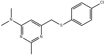 6-([(4-CHLOROPHENYL)SULFANYL]METHYL)-N,N,2-TRIMETHYL-4-PYRIMIDINAMINE Struktur