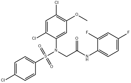 2-(N-(4-CHLOROPHENYLSULFONYL)-2,4-DICHLORO-5-METHOXYPHENYLAMINO)-N-(2,4-DIFLUOROPHENYL)ACETAMIDE Struktur