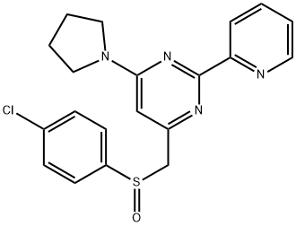 4-([(4-CHLOROPHENYL)SULFINYL]METHYL)-2-(2-PYRIDINYL)-6-(1-PYRROLIDINYL)PYRIMIDINE Struktur