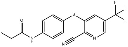 N-(4-([2-CYANO-5-(TRIFLUOROMETHYL)-3-PYRIDINYL]SULFANYL)PHENYL)PROPANAMIDE Struktur