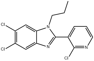 5,6-DICHLORO-2-(2-CHLORO-3-PYRIDINYL)-1-PROPYL-1H-1,3-BENZIMIDAZOLE Struktur