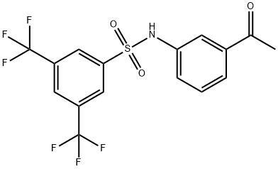 N-(3-ACETYLPHENYL)-3,5-BIS(TRIFLUOROMETHYL)BENZENESULFONAMIDE Struktur