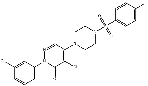 4-CHLORO-2-(3-CHLOROPHENYL)-5-(4-[(4-FLUOROPHENYL)SULFONYL]PIPERAZINO)-3(2H)-PYRIDAZINONE Struktur