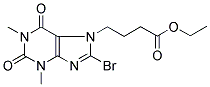 ETHYL 4-(8-BROMO-1,3-DIMETHYL-2,6-DIOXO-2,3,6,7-TETRAHYDRO-1H-PURIN-7-YL)BUTANOATE Struktur