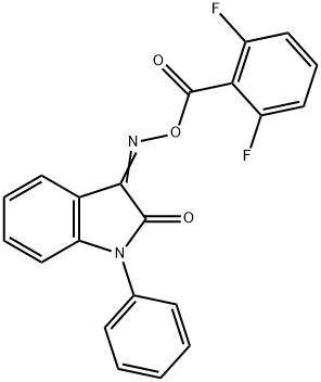 3-([(2,6-DIFLUOROBENZOYL)OXY]IMINO)-1-PHENYL-1,3-DIHYDRO-2H-INDOL-2-ONE Struktur