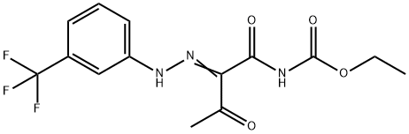 ETHYL N-(3-OXO-2-(2-[3-(TRIFLUOROMETHYL)PHENYL]HYDRAZONO)BUTANOYL)CARBAMATE Struktur