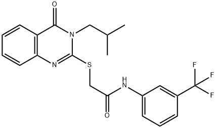 2-[(3-ISOBUTYL-4-OXO-3,4-DIHYDRO-2-QUINAZOLINYL)SULFANYL]-N-[3-(TRIFLUOROMETHYL)PHENYL]ACETAMIDE Struktur