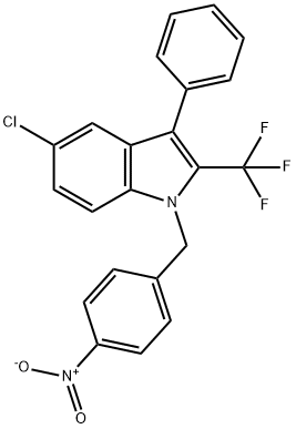 5-CHLORO-1-(4-NITROBENZYL)-3-PHENYL-2-(TRIFLUOROMETHYL)-1H-INDOLE Struktur