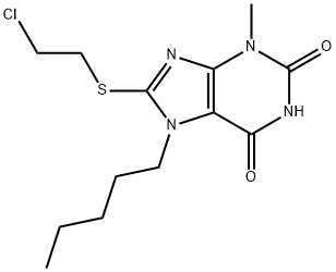 8-[(2-CHLOROETHYL)SULFANYL]-3-METHYL-7-PENTYL-3,7-DIHYDRO-1H-PURINE-2,6-DIONE Struktur