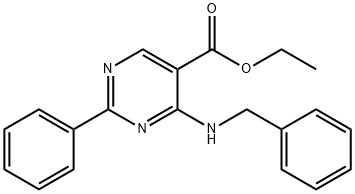 ETHYL 4-(BENZYLAMINO)-2-PHENYL-5-PYRIMIDINECARBOXYLATE Struktur