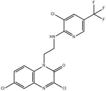 3,6-DICHLORO-1-(2-([3-CHLORO-5-(TRIFLUOROMETHYL)-2-PYRIDINYL]AMINO)ETHYL)-2(1H)-QUINOXALINONE Struktur