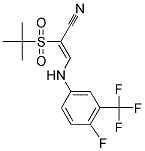 2-((TERT-BUTYL)SULFONYL)-3-((4-FLUORO-3-(TRIFLUOROMETHYL)PHENYL)AMINO)PROP-2-ENENITRILE Struktur