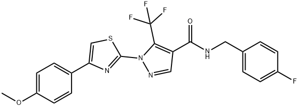 N-(4-FLUOROBENZYL)-1-[4-(4-METHOXYPHENYL)-1,3-THIAZOL-2-YL]-5-(TRIFLUOROMETHYL)-1H-PYRAZOLE-4-CARBOXAMIDE Struktur