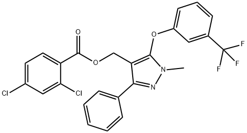 (1-METHYL-3-PHENYL-5-[3-(TRIFLUOROMETHYL)PHENOXY]-1H-PYRAZOL-4-YL)METHYL 2,4-DICHLOROBENZENECARBOXYLATE Struktur