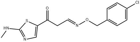 3-[2-(METHYLAMINO)-1,3-THIAZOL-5-YL]-3-OXOPROPANAL O-(4-CHLOROBENZYL)OXIME Struktur