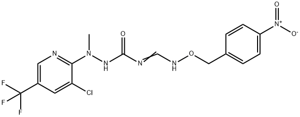 2-[3-CHLORO-5-(TRIFLUOROMETHYL)-2-PYRIDINYL]-2-METHYL-N-(([(4-NITROBENZYL)OXY]AMINO)METHYLENE)-1-HYDRAZINECARBOXAMIDE Struktur