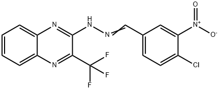 4-CHLORO-3-NITROBENZENECARBALDEHYDE N-[3-(TRIFLUOROMETHYL)-2-QUINOXALINYL]HYDRAZONE Struktur