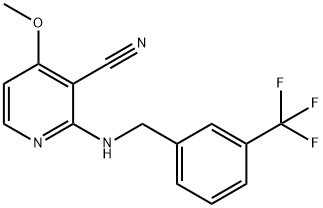 4-METHOXY-2-([3-(TRIFLUOROMETHYL)BENZYL]AMINO)NICOTINONITRILE Struktur