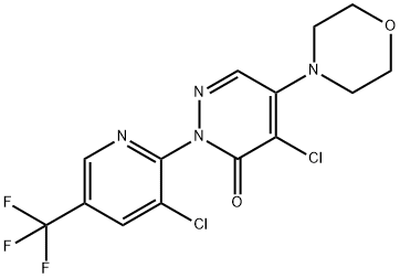 4-CHLORO-2-[3-CHLORO-5-(TRIFLUOROMETHYL)-2-PYRIDINYL]-5-MORPHOLINO-3(2H)-PYRIDAZINONE Struktur