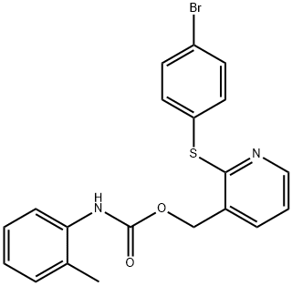 (2-[(4-BROMOPHENYL)SULFANYL]-3-PYRIDINYL)METHYL N-(2-METHYLPHENYL)CARBAMATE Struktur