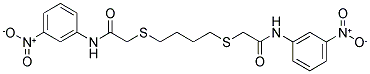 2-[(4-([2-(3-NITROANILINO)-2-OXOETHYL]SULFANYL)BUTYL)SULFANYL]-N-(3-NITROPHENYL)ACETAMIDE Struktur