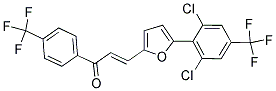 3-(5-[2,6-DICHLORO-4-(TRIFLUOROMETHYL)PHENYL]-2-FURYL)-1-[4-(TRIFLUOROMETHYL)PHENYL]PROP-2-EN-1-ONE Struktur