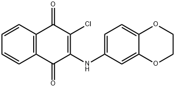 2-CHLORO-3-(2,3-DIHYDRO-1,4-BENZODIOXIN-6-YLAMINO)NAPHTHOQUINONE Struktur